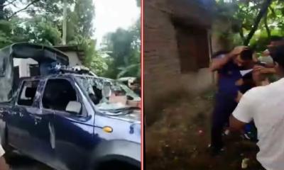 গোপালগঞ্জে পুলিশের গাড়িতে হামলা